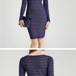 Reiss Blue Long Sleeve Bodycon Dress